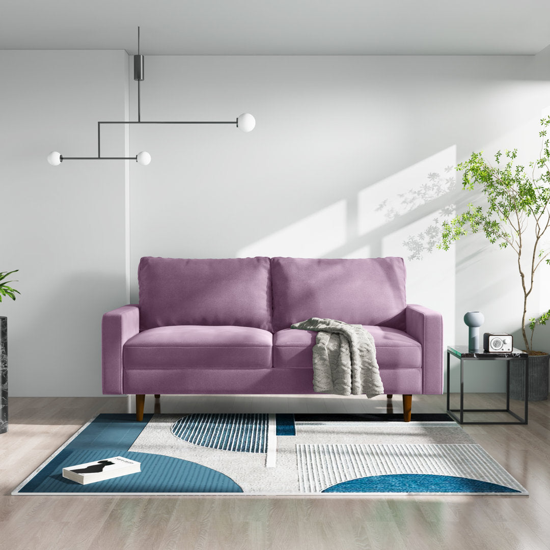 Markham 70" Velvet Square Arm Sofa Willa Arlo™ Interiors Fabric: Lavender Polyester