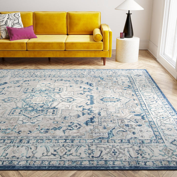 Camila Light Gray/Blue Oriental Rug Kelly Clarkson Home Rug Size: Rectangle 12' x 18'