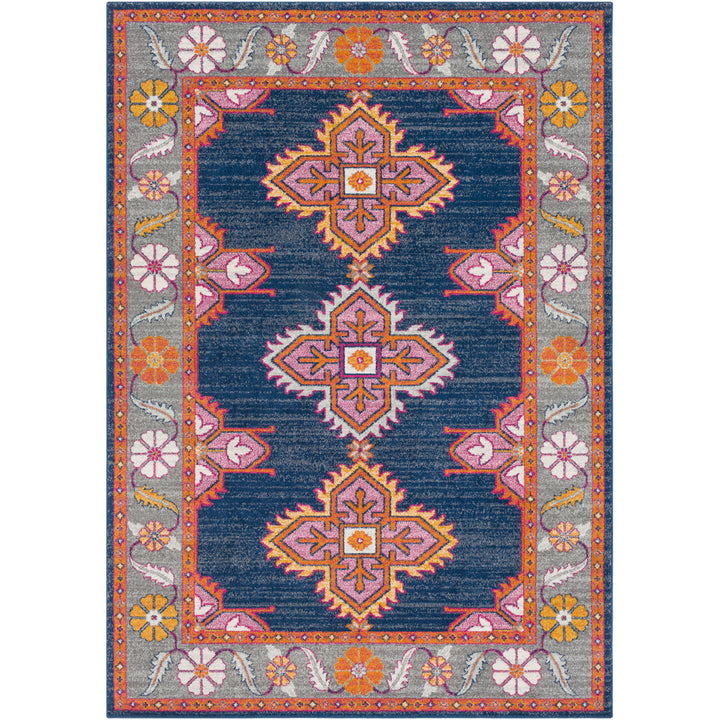 Adelia Oriental Blue/Orange Area Rug Langley Street® Rug Size: Rectangle 9'3" x 12'6"