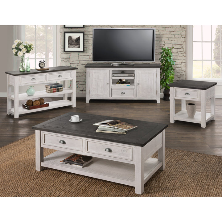 Holliman End Table with Storage Lark Manor™ Color: White/Gray