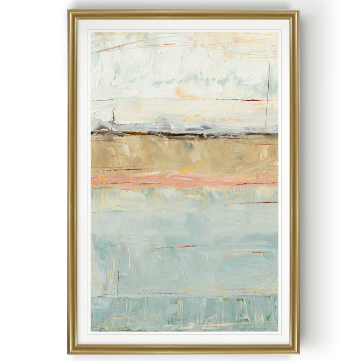 Pastel Horizon I' - Painting Print on Canvas Beachcrest Home™ Size: 30.5" H x 42.5" W x 1.5" D Format: Gold Framed