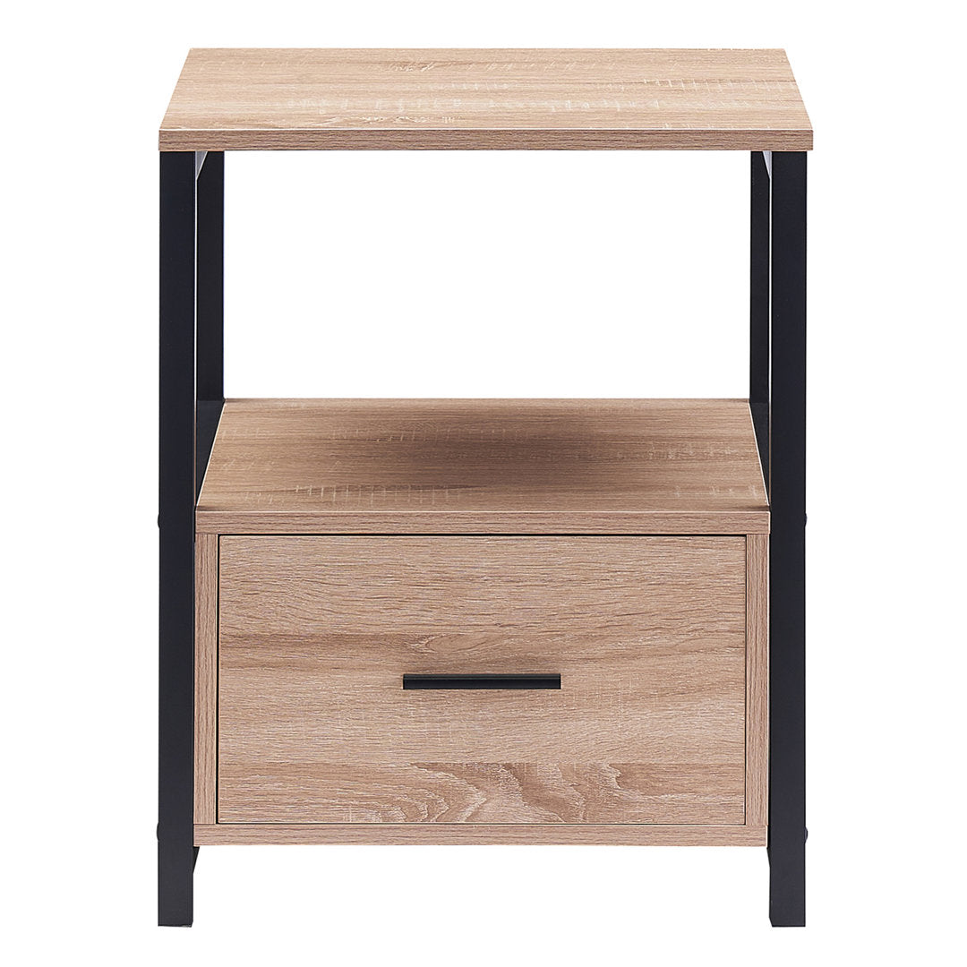 Kempst 1 - Drawer Iron Nightstand Trent Austin Design® Color: Oak