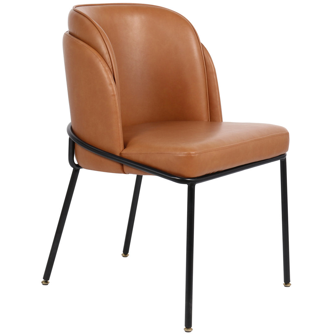 Philpott Faux Leather Dining Chair, Set Of 2 (Set of 2) Trent Austin Design® Upholstery Color: Cognac