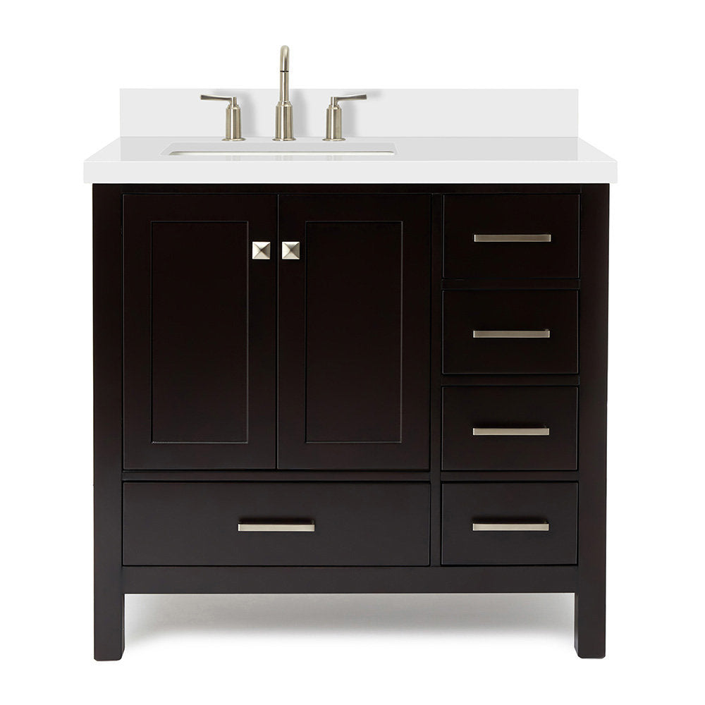 Amariani 37" Single Bathroom Vanity Set Latitude Run® Base Finish: Espresso, Hardware Finish: Satin Nickel