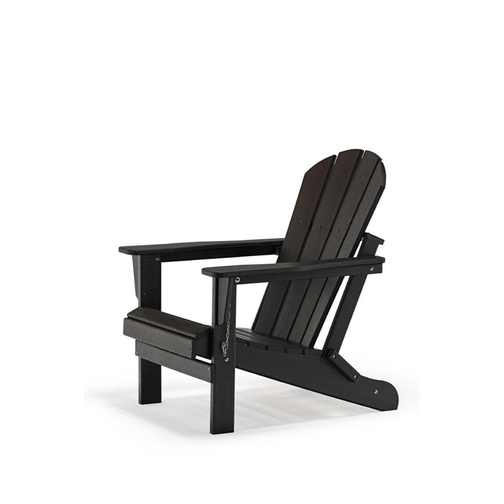 Benefiel Plastic/Resin Folding Adirondack Chair Longshore Tides Color: Black