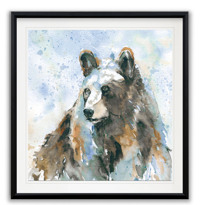 Black Bear on Blue -Picture Frame Print on Paper Union Rustic Size: 26.5" H x 26.5" W x 1.5" D