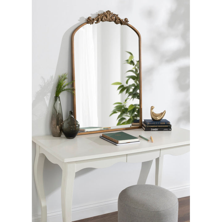 Anglo Arendahl Traditional Accent Mirror Fleur De Lis Living Size: 36" x 24" Finish: Antique Gold