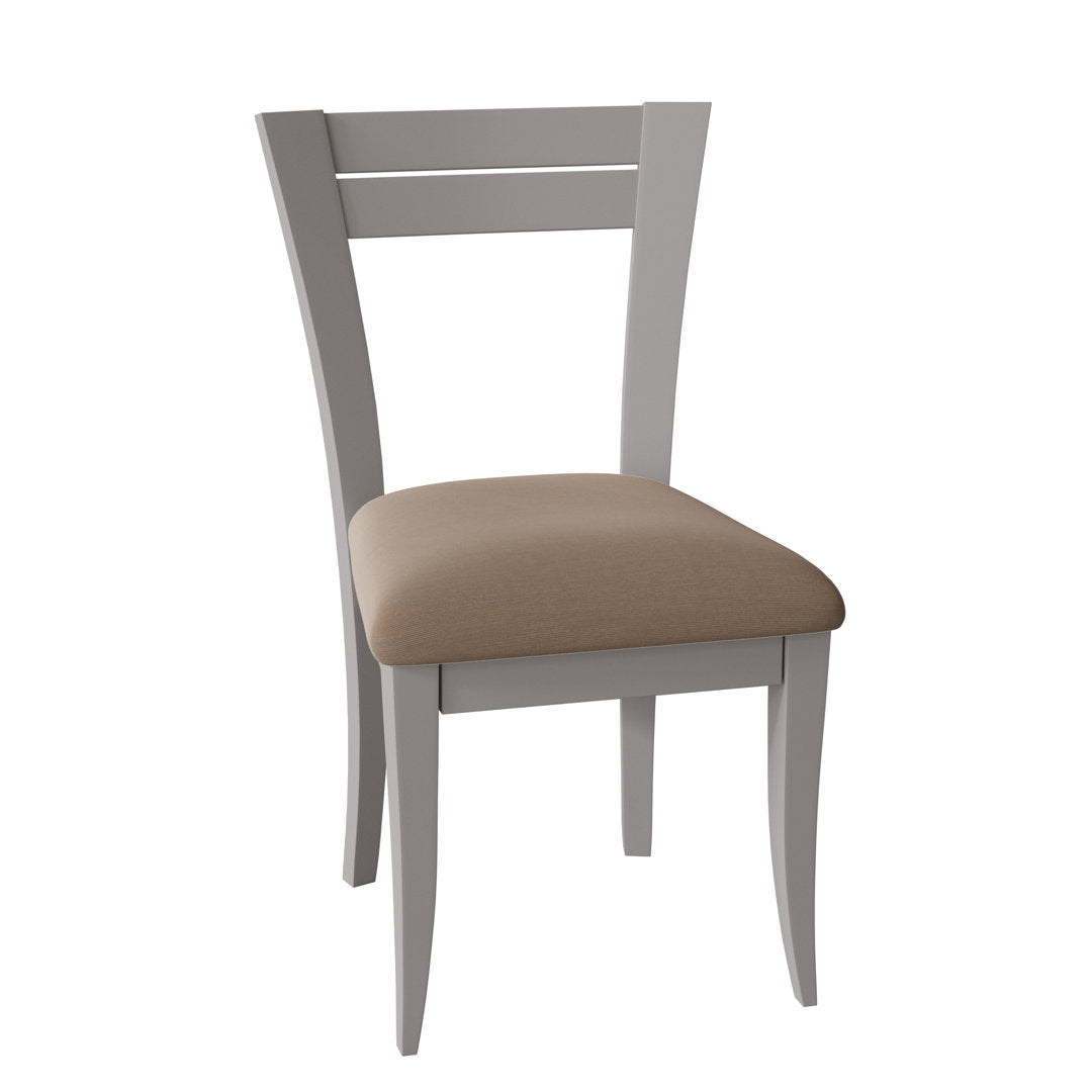 Claverley Ladder Back Side Chair Red Barrel Studio® Upholstery Color: Charcoal, Frame Color: Chestnut