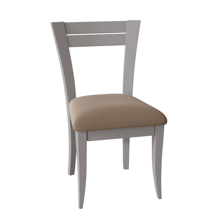 Claverley Ladder Back Side Chair Red Barrel Studio® Upholstery Color: Charcoal, Frame Color: Chestnut