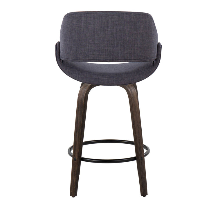 Lakyia Upholstered Bar & Counter Stool with Round Footrest George Oliver Upholstery: Charcoal, Seat Height: Counter Stool (26" Seat Height)