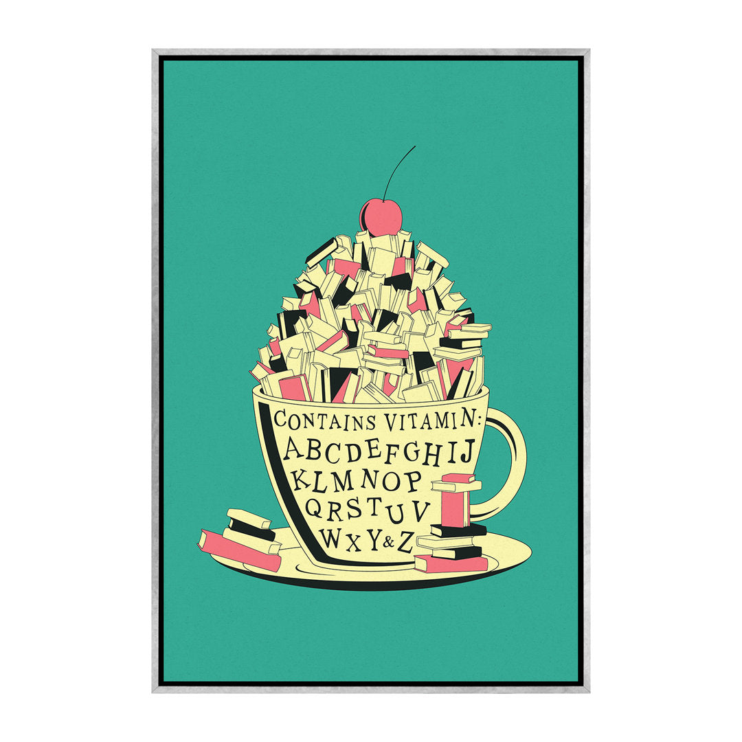 Read II Kids Framed Art East Urban Home Size: 60" H x 40" W x 1.5" D Format: Silver Framed Canvas