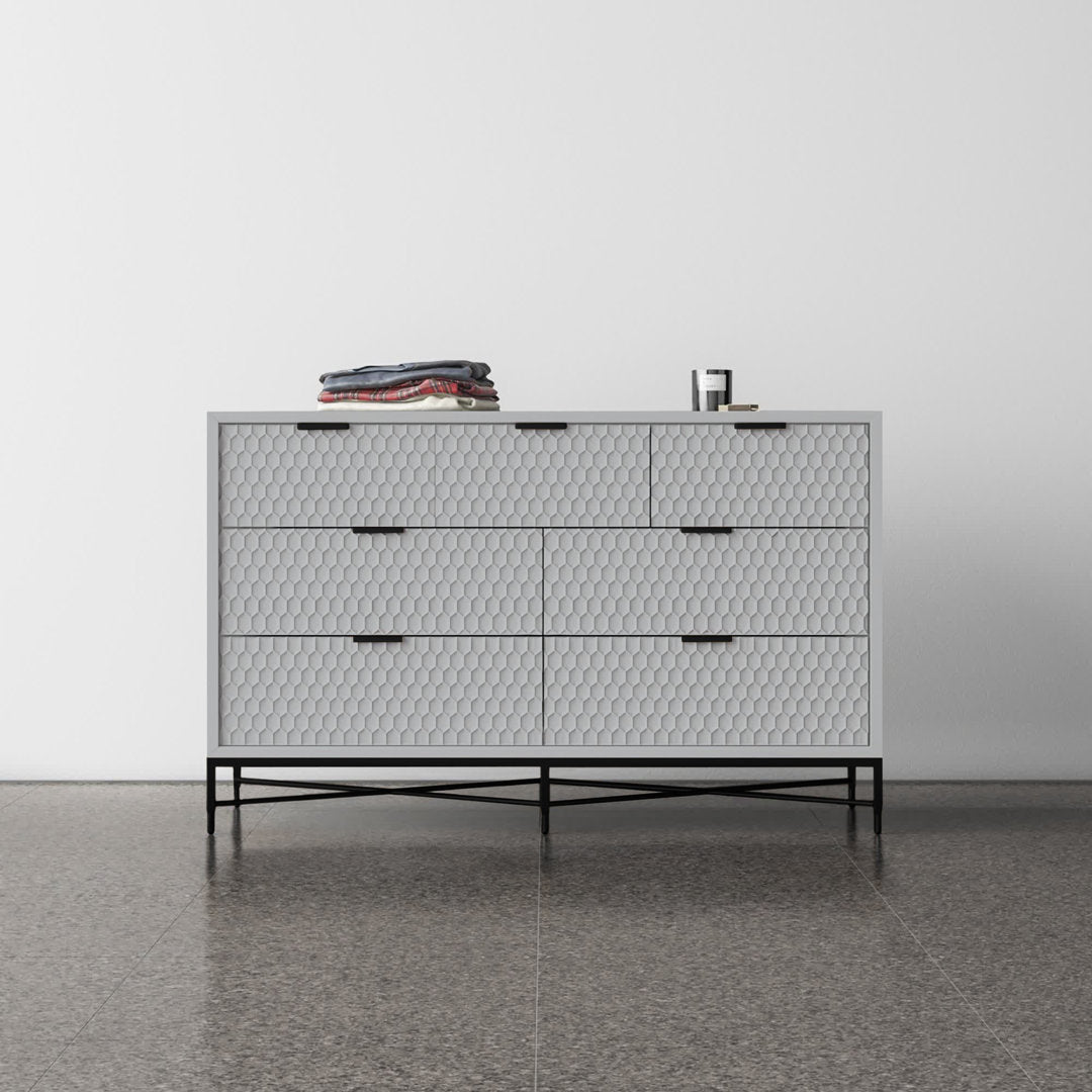 Capra 7 Drawer 56" W Double Dresser AllModern Color: Sky Gray