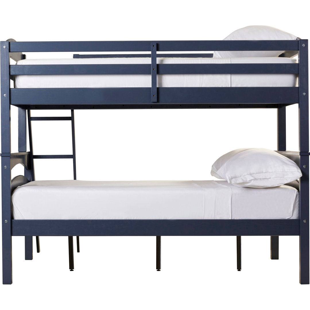 Barnett Twin over Full Bunk Bed Isabelle & Max™ Bed Frame Color: Graphite Blue