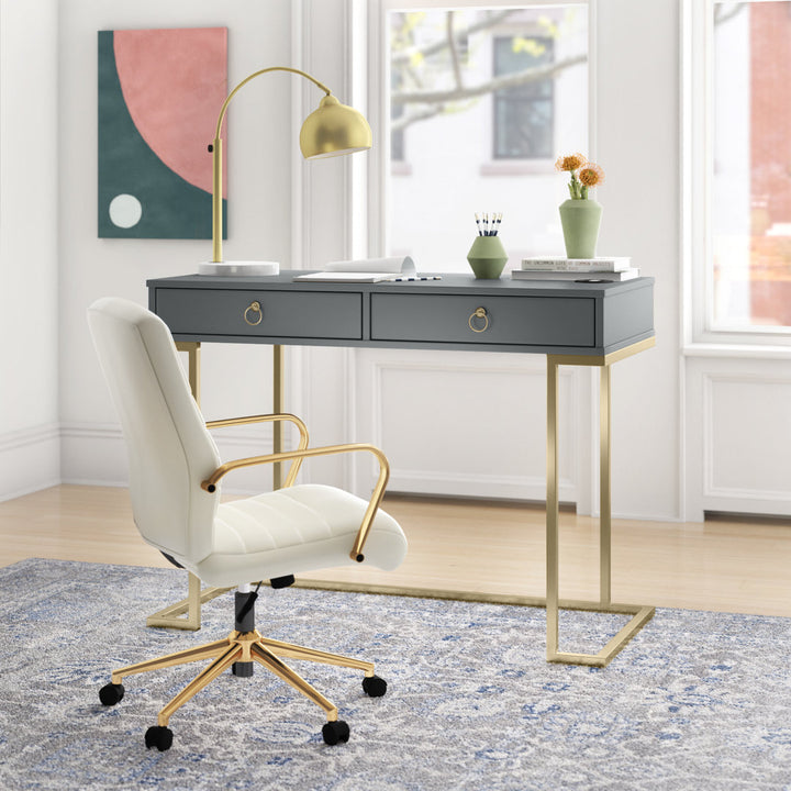 Battista Writing Desk Willa Arlo™ Interiors Color (Top): Graphite Gray