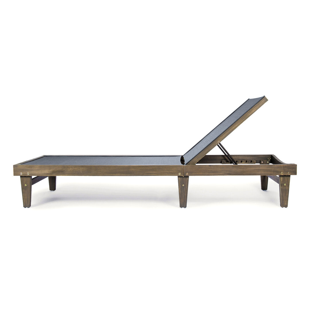 Scheiner 24'' Outdoor Acacia Chaise Lounge (Set of 2) Birch Lane™ Color: Gray