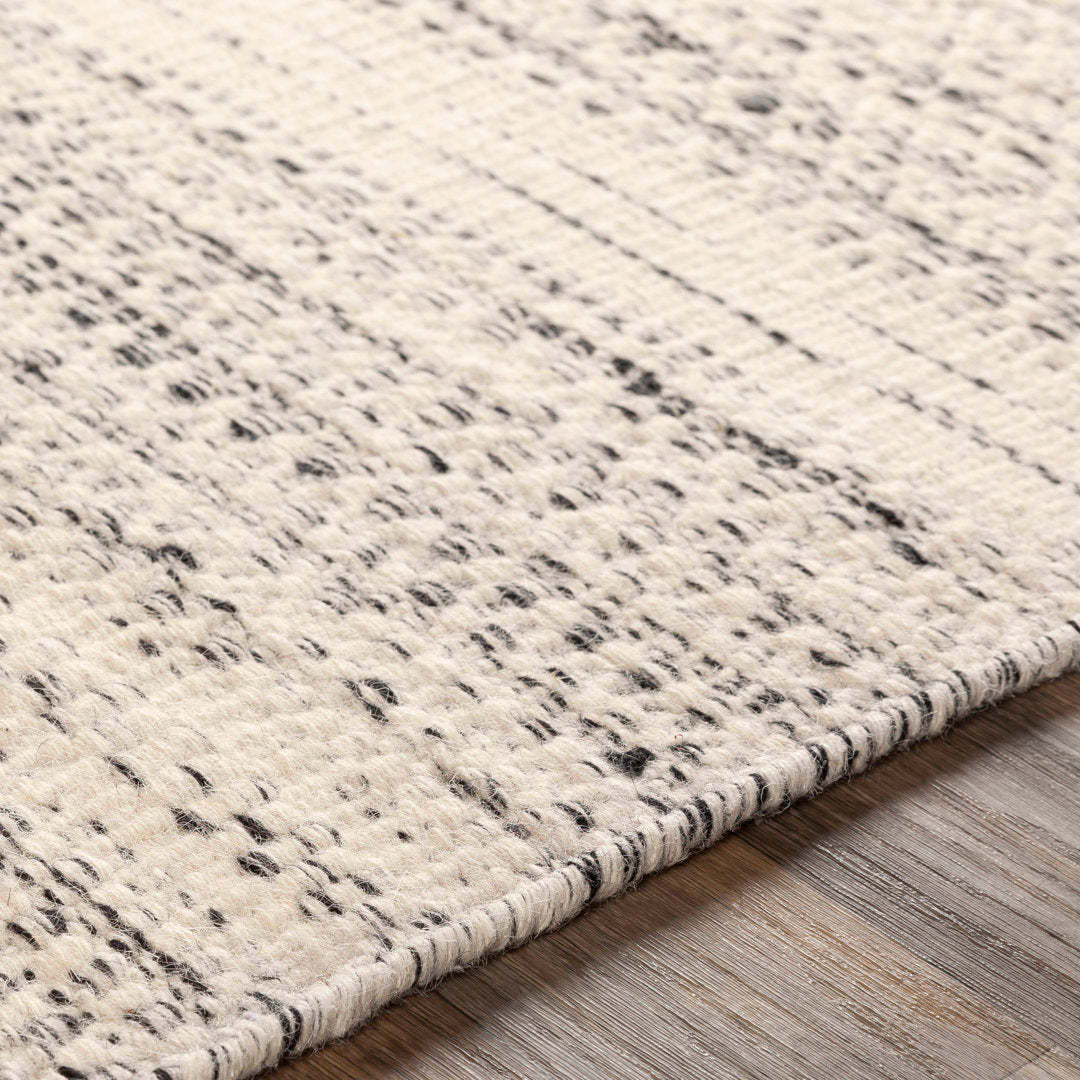 Sylvie Chevron Flatweave Wool Cream/Black Area Rug Kelly Clarkson Home Rug Size: Rectangle 2' x 3'