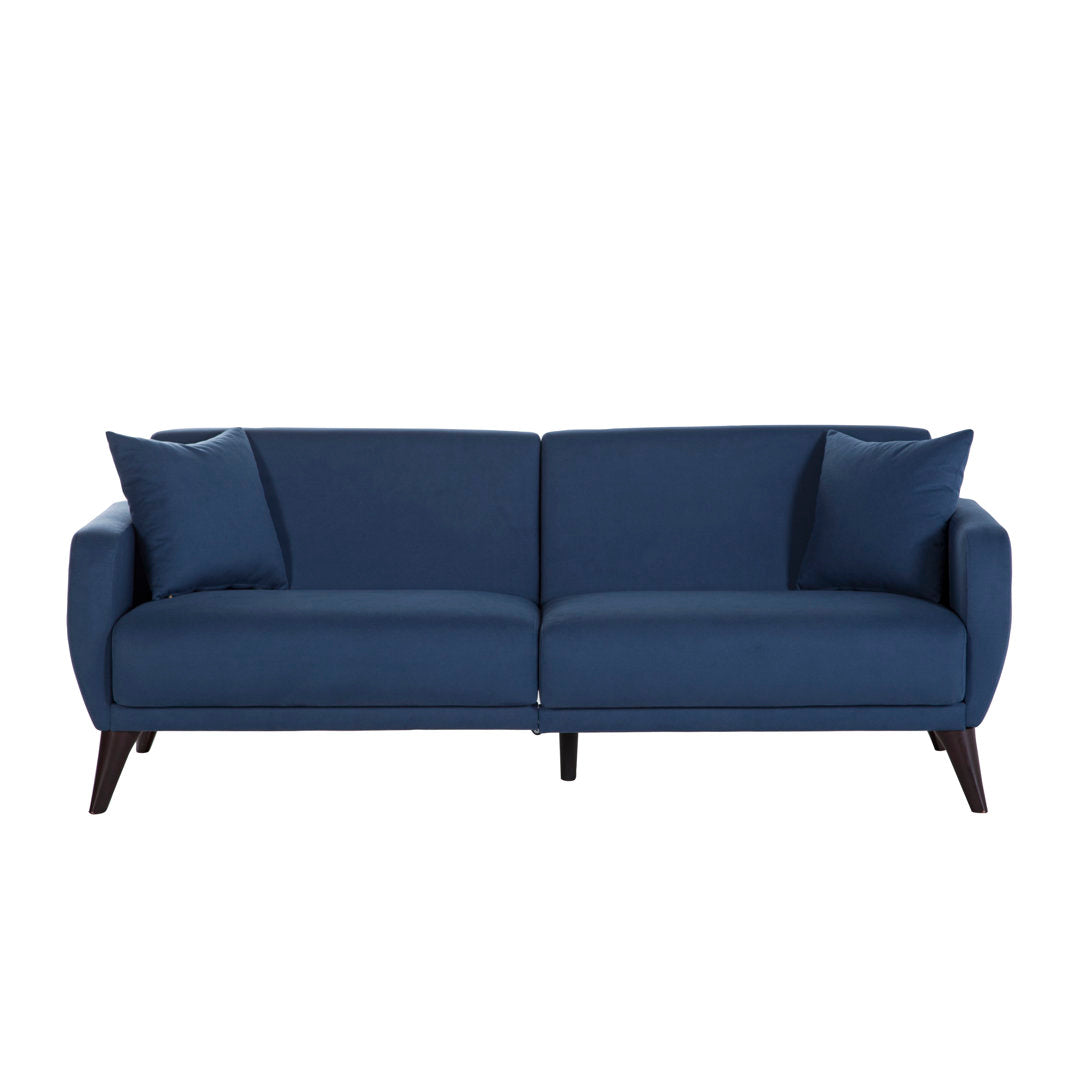 Lelana Twin 78.75 Polyester Tufted Sofa Brayden Studio® Fabric: Blue