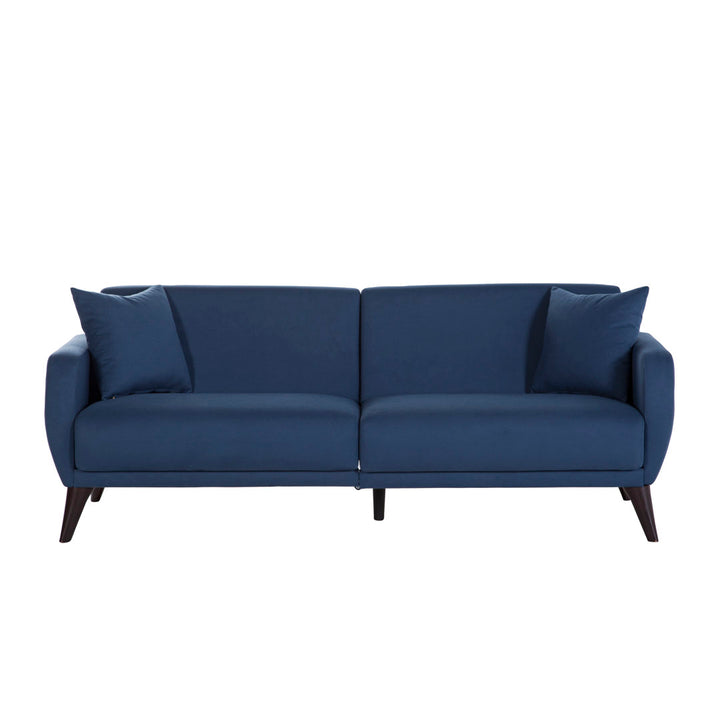 Lelana Twin 78.75 Polyester Tufted Sofa Brayden Studio® Fabric: Blue