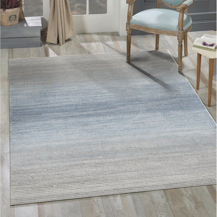 Woodstock Striped Gray/Blue Area Rug Highland Dunes Rug Size: Rectangle 5'3" x 7'6"