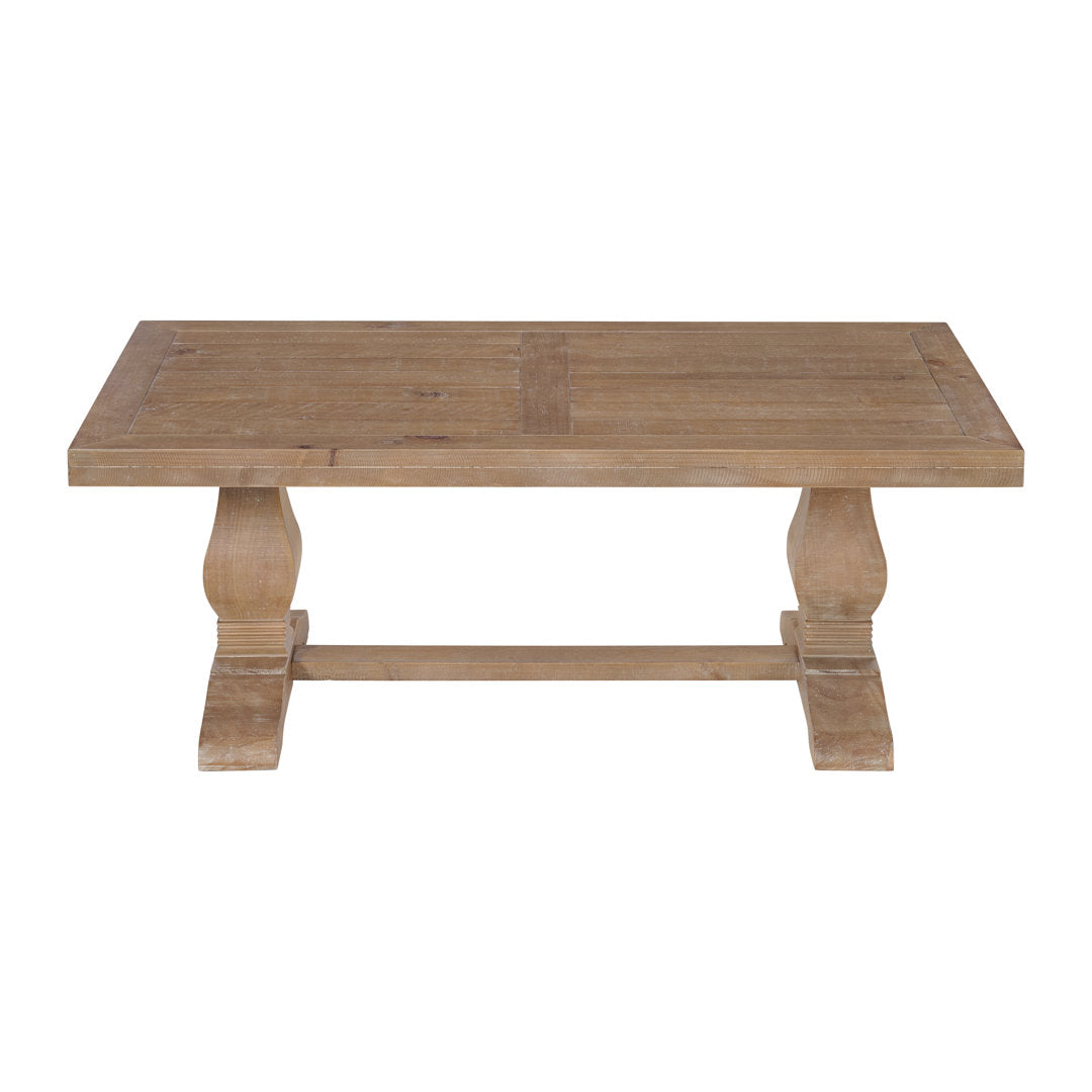 Sarcoline Solid Wood Pedestal Coffee Table The Twillery Co.® Table Top Color/Table Base Color: Driftwood