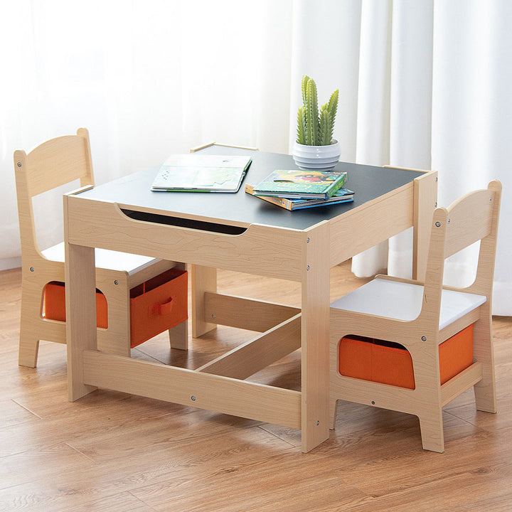 Kids Square Play / Activity Table and Chair Set Harriet Bee Color: Natural