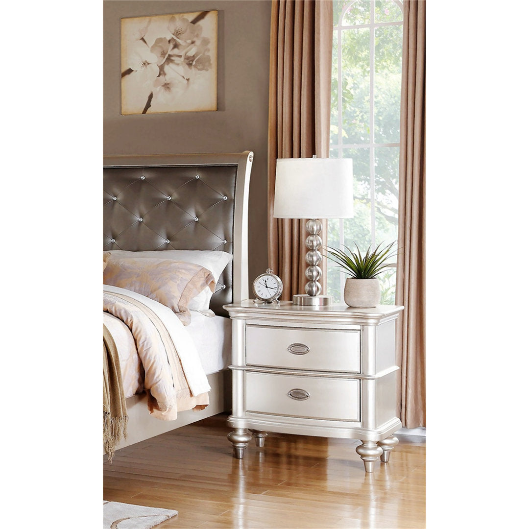 Mulvey 2 - Drawer Nightstand in Silver Rosdorf Park