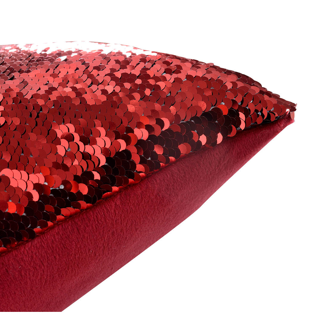 Mermaid Sequin Pillow Cover Urbanest Color: Red/Blue Size: 14" x 14"