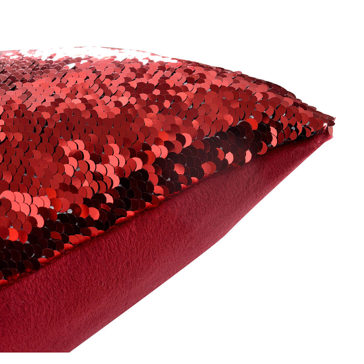 Mermaid Sequin Pillow Cover Urbanest Color: Red/Blue Size: 14" x 14"