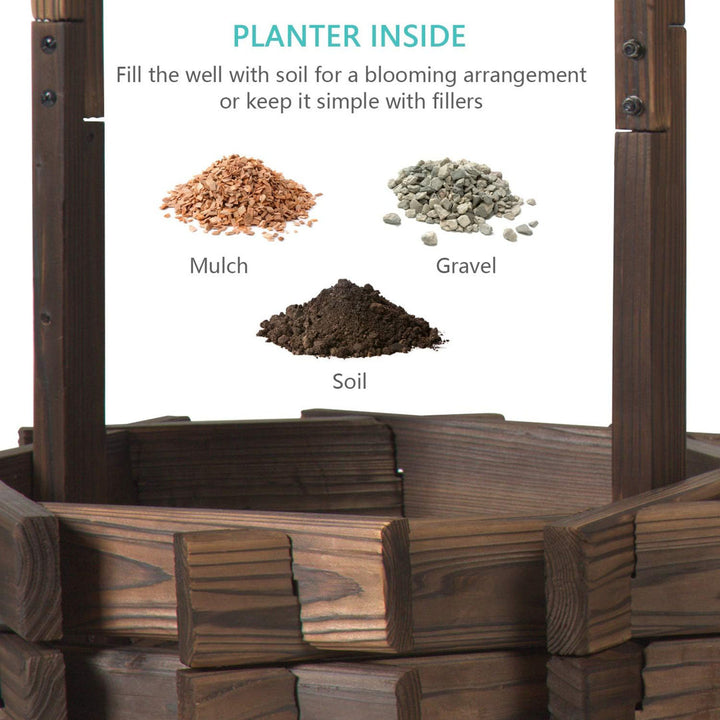 Cathye Outdoor  Wood Wishing Well Millwood Pines