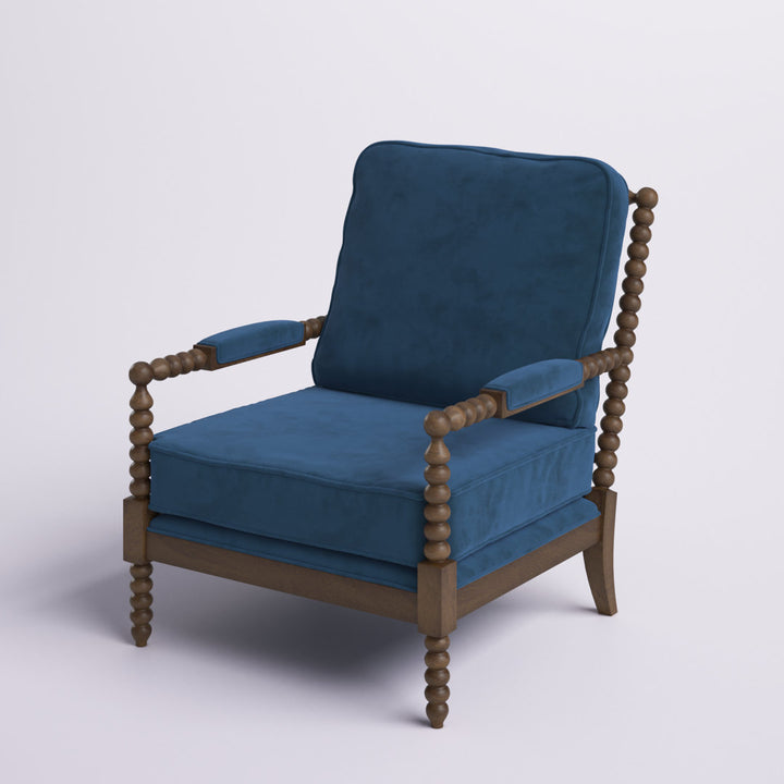 28" W Linen Armchair Langley Street® Fabric: Royal Blue Velvet