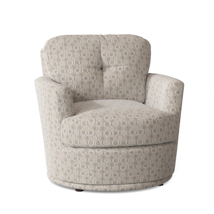 Towry 36" Wide Tufted Swivel Armchair Wade Logan® Fabric: Laguna Blue Floral Performance