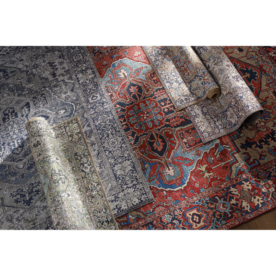 Fleckenstein Oriental Bright Red/Beige/Blue Area Rug Langley Street® Rug Size: Rectangle 10' x 13'