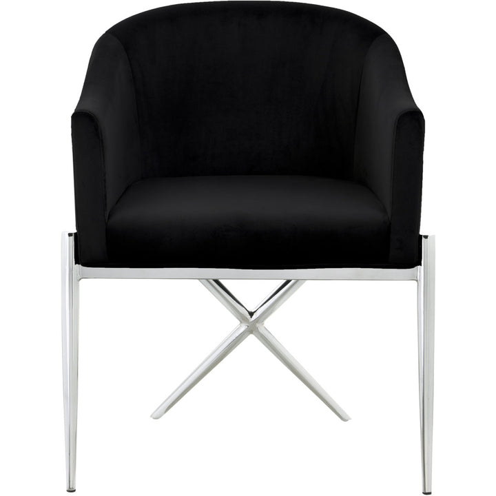 Niko Upholstered Dining Chair Willa Arlo™ Interiors Upholstery Color: Living Black Velvet, Leg Color: Chrome