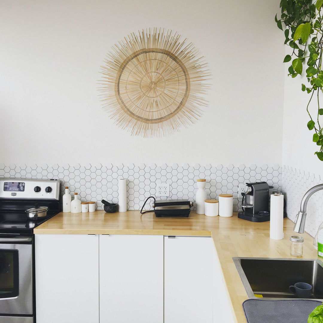 Dakota Fields Sun Circle Wall Décor Dakota Fields Size: 35.5" H x 35.5" W x 0.5" D Finish: Cream
