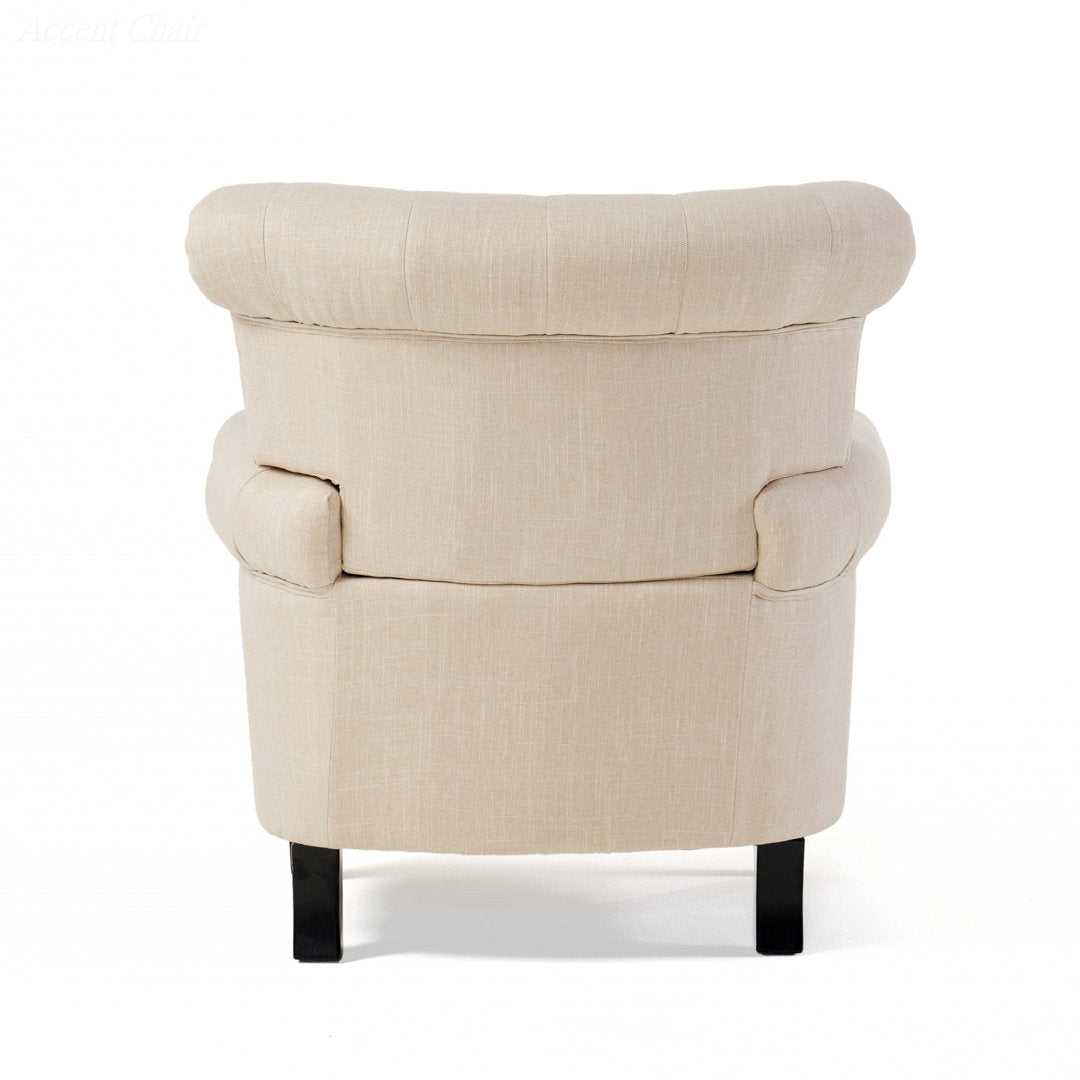 Losoto 91.44cm Wide Tufted Polyester Armchair Alcott Hill® Fabric: Light Beige Fabric