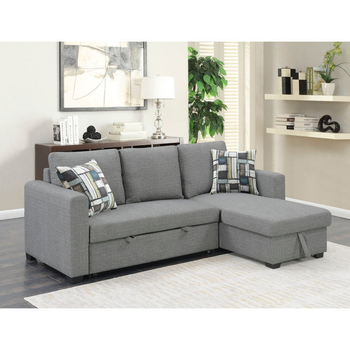 Hendrick 88.6" Wide Reversible Sleeper Sofa & Chaise Hashtag Home Fabric: Fossil Gray