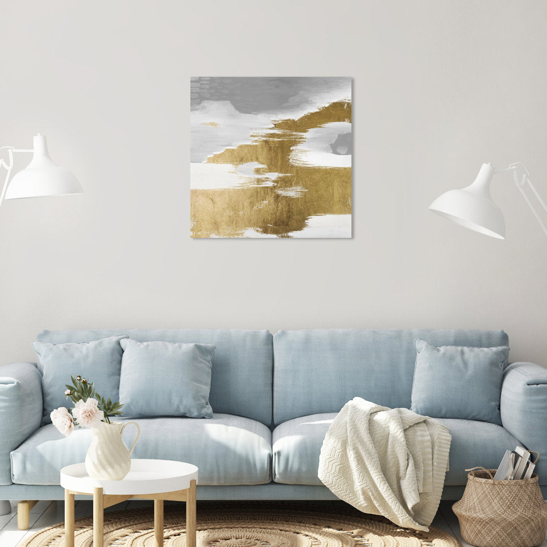 Gold Heaven - Painting on Canvas Oliver Gal Prints Size: 24" H x 24" W Format: Wrapped Canvas