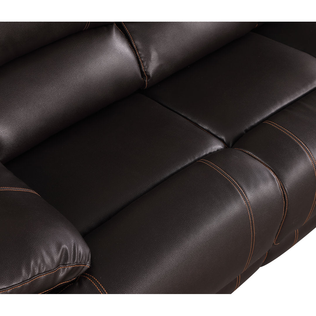 Trower 89" Faux Leather Pillow Top Arm Reclining Sofa Red Barrel Studio® Upholstery: Brown Faux Leather