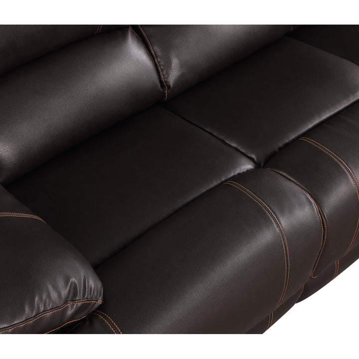 Trower 89" Faux Leather Pillow Top Arm Reclining Sofa Red Barrel Studio® Upholstery: Brown Faux Leather