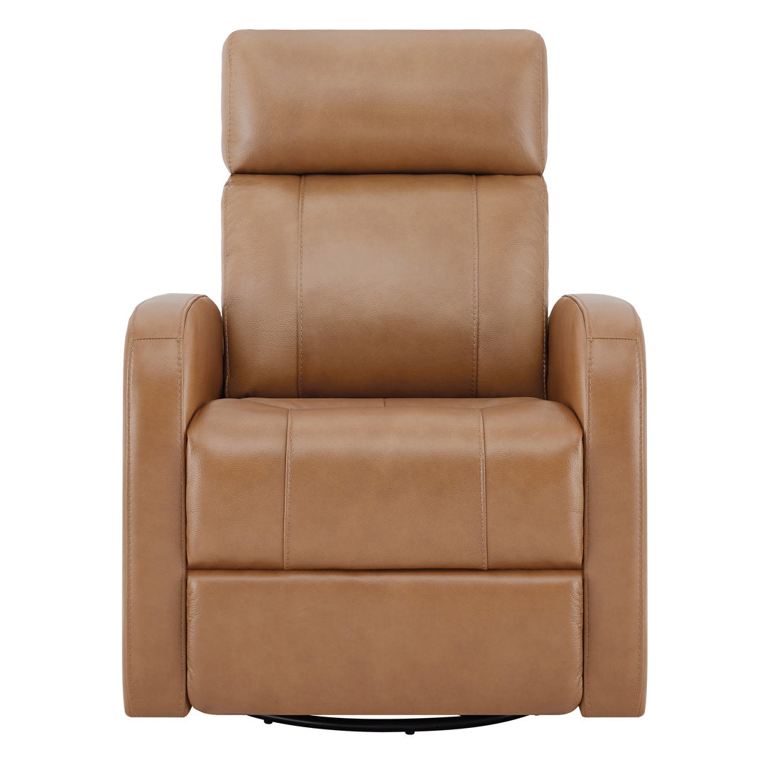 Arrianna-Fiona Genuine Leather Swivel Power Recliner Wade Logan® Upholstery Color: Brown