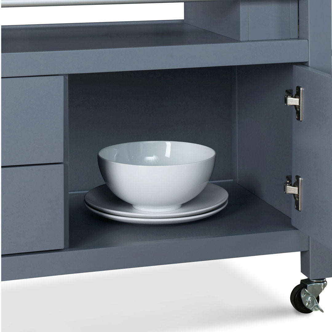 Gerolakkos ClickDecor Anson Kitchen Island Bar Cart with Storage Click Decor