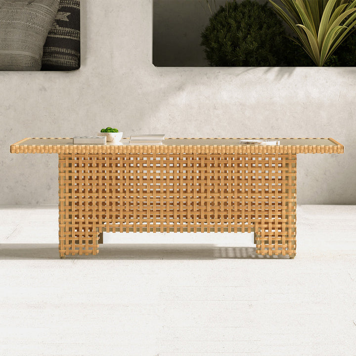 51.25'' L x 27'' W Extendable Outdoor Wicker Coffee Table Grand Patio