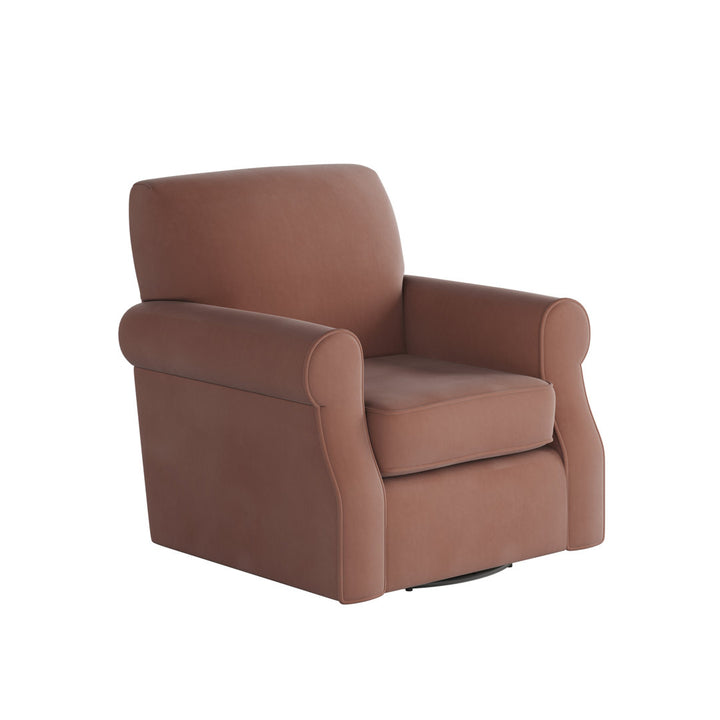 Silverlock Polyester Swivel Armchair Lark Manor™ Body Fabric: Rosewood Polyester Blend
