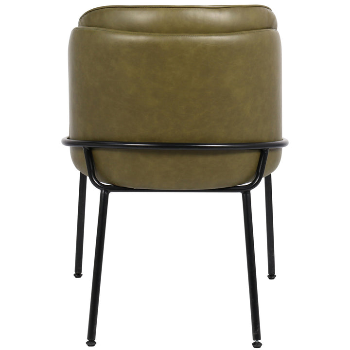 Philpott Faux Leather Dining Chair, Set Of 2 (Set of 2) Trent Austin Design® Upholstery Color: Olive
