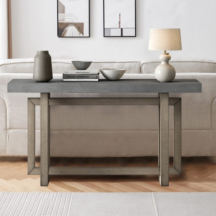 Thedrick 59" Extra Long Entryway Table Console Table 17 Stories Color: Gray/Brown