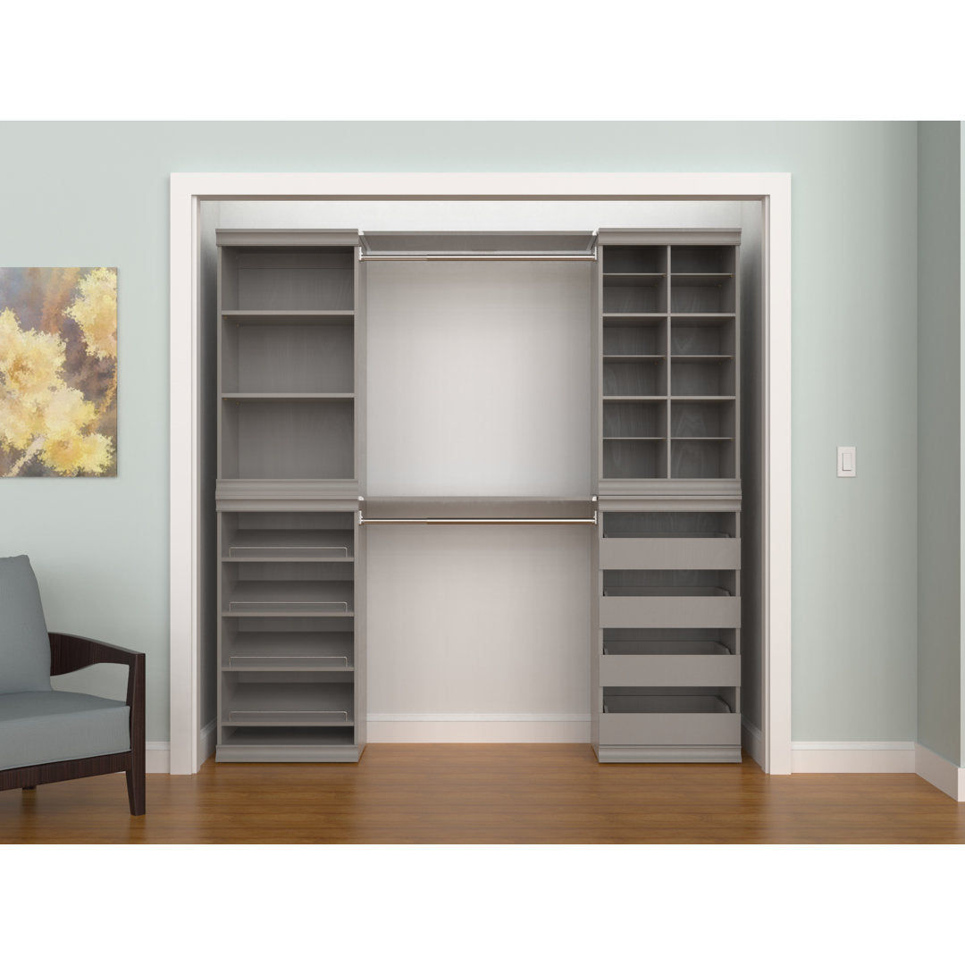 Modular Storage 68.76" W - 78" W Closet System ClosetMaid Finish: Taupe