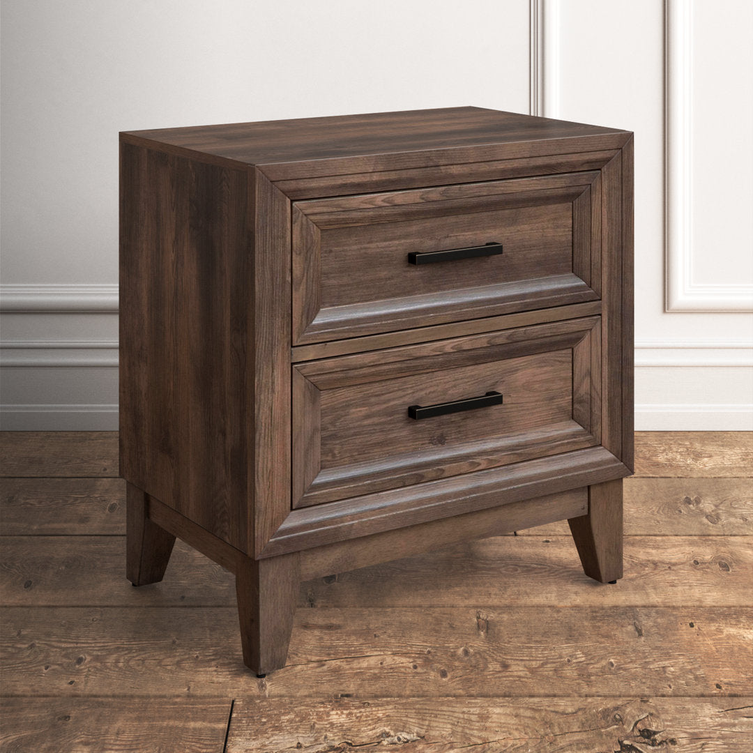 Anquenette 2 Drawer Nightstand in Brown Loon Peak®