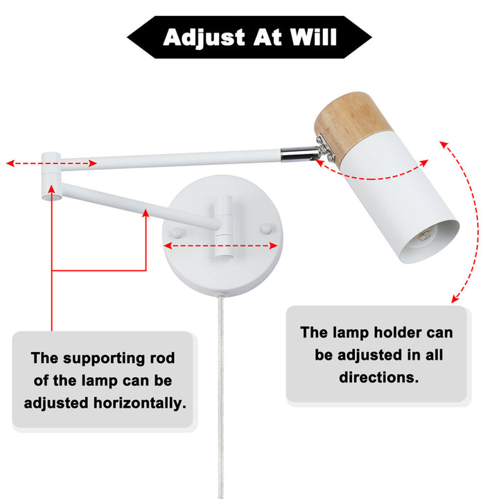 Maronna 1 - Light LED Plug-in White/Brown Swing Arm Ebern Designs
