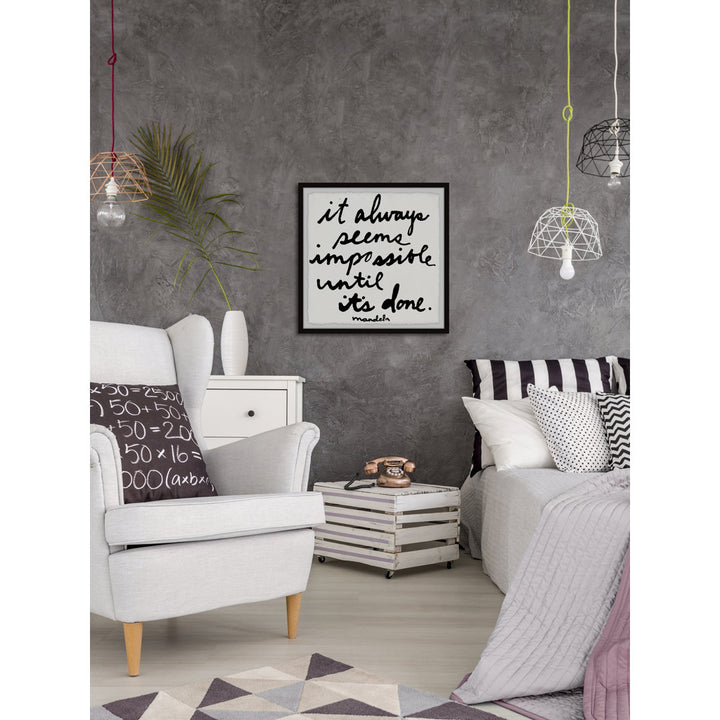 It Always Seems Impossible Until It by Jen Lee - Picture Frame Print Zipcode Design™ Size: 18" H x 18" W x 1.5" D