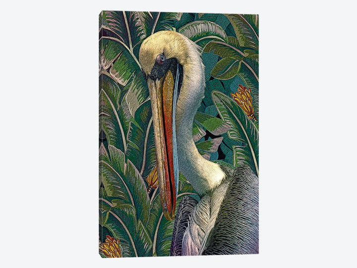 Primal Pelicana by Steve Hunziker - Gallery-Wrapped Canvas Giclée Print East Urban Home Mat Color: No Mat Size: 18" H x 12" W x 1.5" D Format: Wrapped Canvas